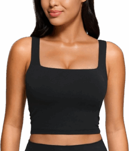 CRZ YOGA Butterluxe Square Neck Crop Tank Tops for Women